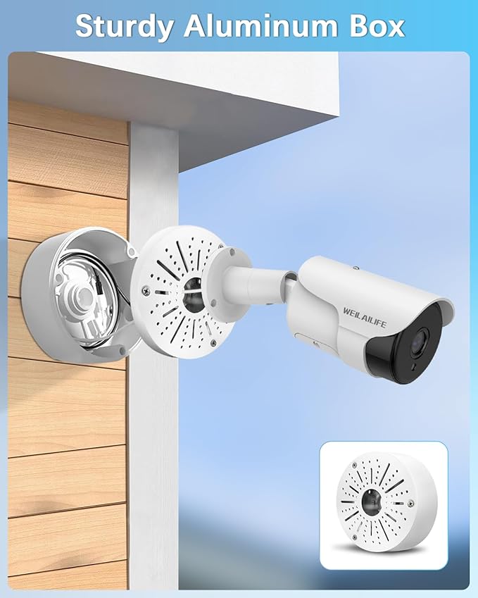 WEILAILIFE 【Compatible Almost All Cameras Type】 Security Camera Junction Box, Universial Camera Junction Box Mount Bracket, Outdoor Security Camera Mount, CCTV Metal Junction Box(4 Pack)