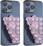 Double Sided Silicone Suction Phone Holder Mount,Compatible with iPhone and Android Cases Hands-Free Mirror Shower Phone Mount Strong Grip Holder (Violet, Double Sided 2PCS)