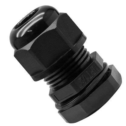 Kyuionty 12 Pcs 1/2" NPT Nylon Cable Glands, Black Strain Relief Cable Cord Connector IP68 Waterproof Junction Box Wire Protectors Adjustable for 6-12mm Cable Diameter