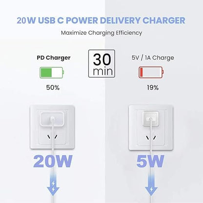 10FT Fast Charging Cord for iPhone 16 15,3Pack Extra Long 10Foot USB C to Type C Charger Cable 20W USB C Charger Block Cube Super Quick Charging for iPhone 16 15 Pro/Plus/Pro/Pro Max,iPad Pro/Air/Mini