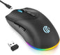 Wireless Bluetooth Mouse, 2.4G and Bluetooth 5.2 Ergonomic Rechargeable USB Optical Mouse, 3 Adjustment DPI， 1600 DPI Dual Mode Silent Wireless Mouse for Mac，Laptop, PC, Windows.(Black)