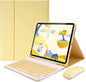 AnMengXinLing Lovely Keyboard Case for iPad 9th/8th/7th Generation with Mouse,Case for iPad 10.2 inch with Pencil Holder and Deatachable Keyboard Mouse, Yellow