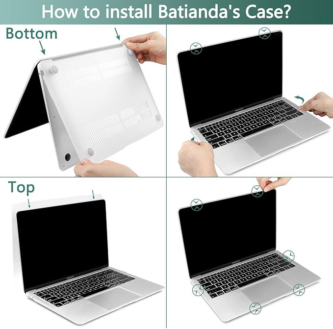 Batianda Case for MacBook Air 13 Inch M1 2020 2019 2018 Release Model A2337 A2179 A1932 with Retina & Touch ID, Plastic Hard Shell Cover with Match Keyboard Cover & Screen Protector,Plants & Cactus