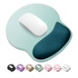 ITNRSIIET Ergonomic Mouse Pad with Wider Memory Foam Wrist Rest +17% - Curved Cushion Reduces Pressure 20%, Pain Relief, Non-Slip, Smooth, Cute Colors, 9.85 x 9 in, White