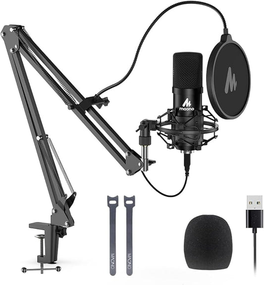 MAONO A04 USB Microphone, 192kHz/24Bit Condenser Mic for PC Podcast