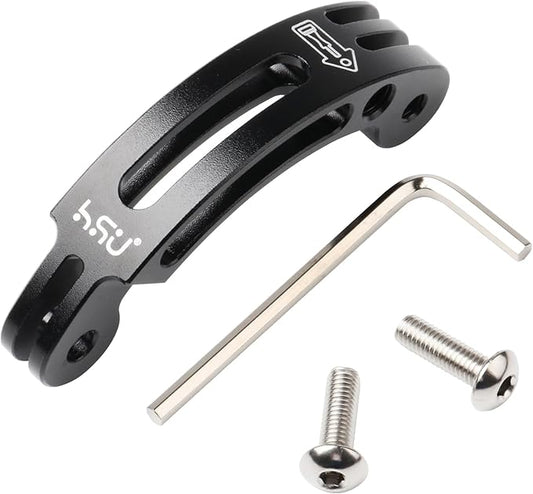 HSU Aluminum Alloy Curved Extension Arm (3”) Metal Pole Mount Helmet Stick Extension Arm Mount for Hero 13/12/11/10/9/8/7/6 Black, DJI Osmo Action 6/5 Pro/4/3 and More Action Cameras (Black)
