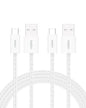 Belkin USB A to USB C Cable 2-Pack, 6.6ft, 15W - Type C Charger, iPhone Charger Cord, Soft, Braided, Flexible for iPhone 16 & 15, Galaxy S25, Pixel 9, iPad Pro, Airpods Pro, Switch & More - White
