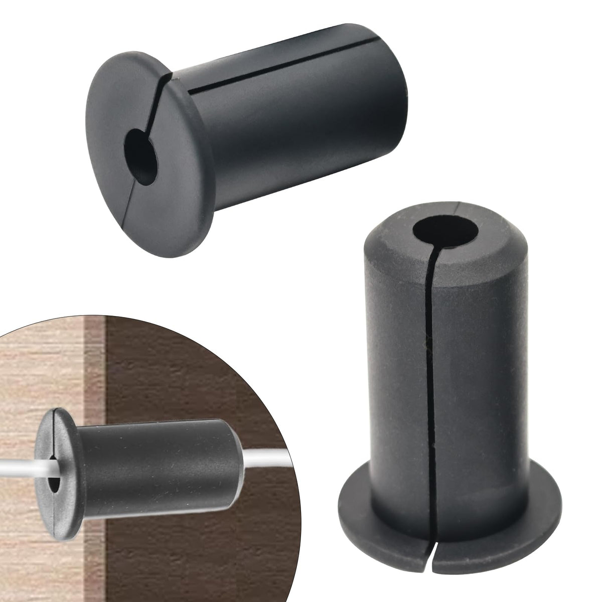 EASYEAH 2pc Black Starlink Cable Grommets 1" Silicone Wire Hole Grommet