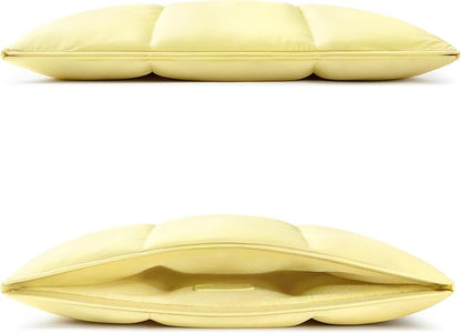 Comfyable Puffy Laptop Sleeve 15 Inch 16 Inch, Quilted Puffer Laptop Carrying Case, Pillow Pouch Compatible for MacBook Air 15 in M4 2025 & MacBook Pro 16 in M4 2024, Butter Yellow
