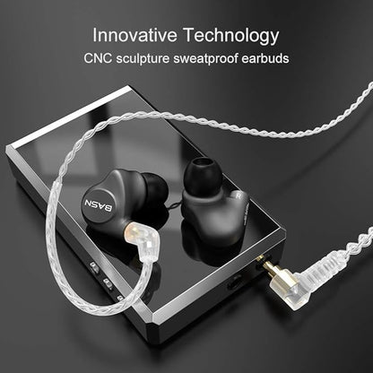 BASN Metalen in-Ear Monitors Headphones,Musicians Noise Isolating 4 Drivers IEMs with Deep Bass, Two Detachable MMCX Cables with Case for Singers,Drummers,Bassists(Gray)