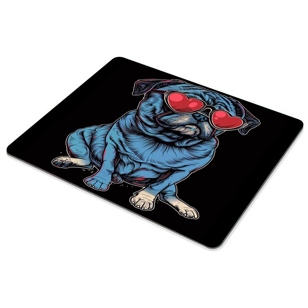 Square Mouse Pad Cool Dog with Sunglasses-1,Gaming Mouse Pads for Desk,Soft Computer Waterproof Non-Slip Mouse Mat