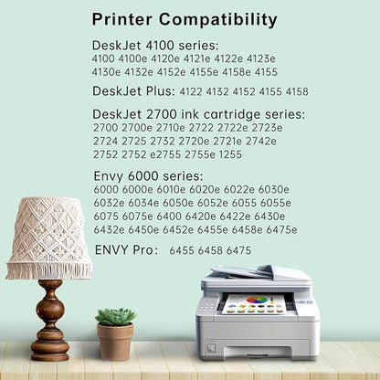 SAILNER 67XL HP Printer Ink, Replacement for HP Ink 67 for HP 67 Ink cartridges Black/Color Combo Pack, Compatible with DeskJet 2755e 2855e 2700e 4155e 2734e 2827e 4100e Envy 6055 6455e Printer 67XL