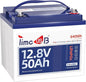 12V 50Ah TM LiFePO4 Battery with Low-temp Protection, 15000+ Cycles Battery with Grade A Cells, Built-in 50A BMS, Deep Cycle Lithium Battery Perfect for Trolling Motor, Kayak, RV,Camping