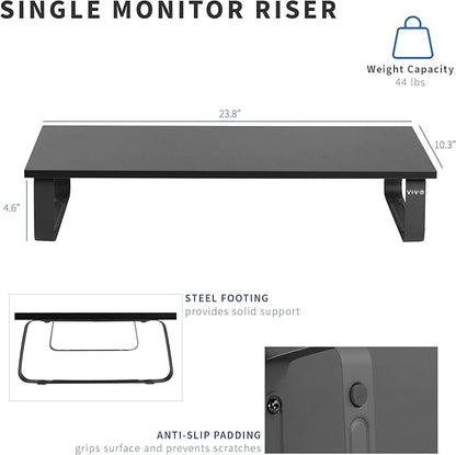VIVO Monitor and Laptop Stand, 24 inch Desktop Riser, Black, STAND-V000D