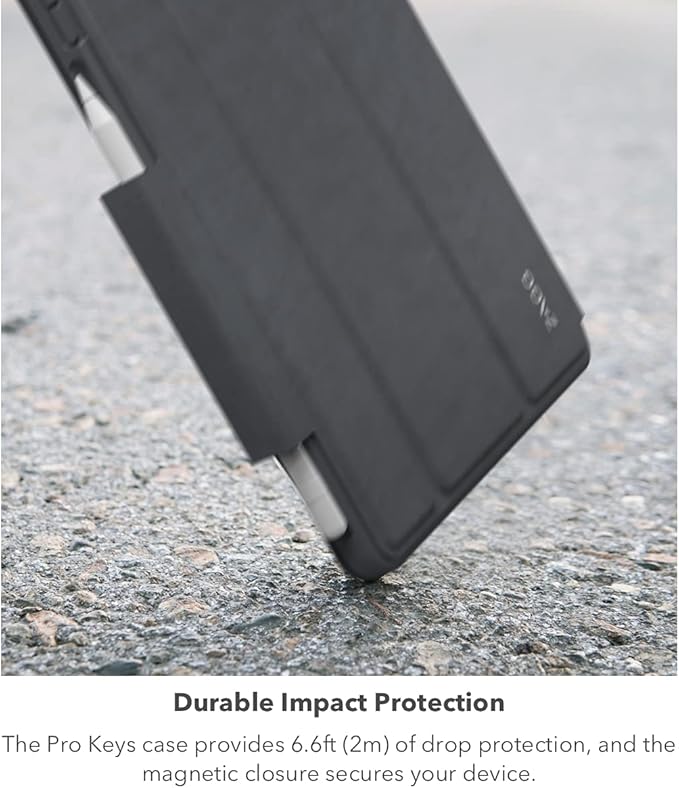 ZAGG Pro Keys Wireless Keyboard with Trackpad and Detachable Case - Compatible with The Apple iPad 10.2"(Gen 9,8,7) - Charcoal