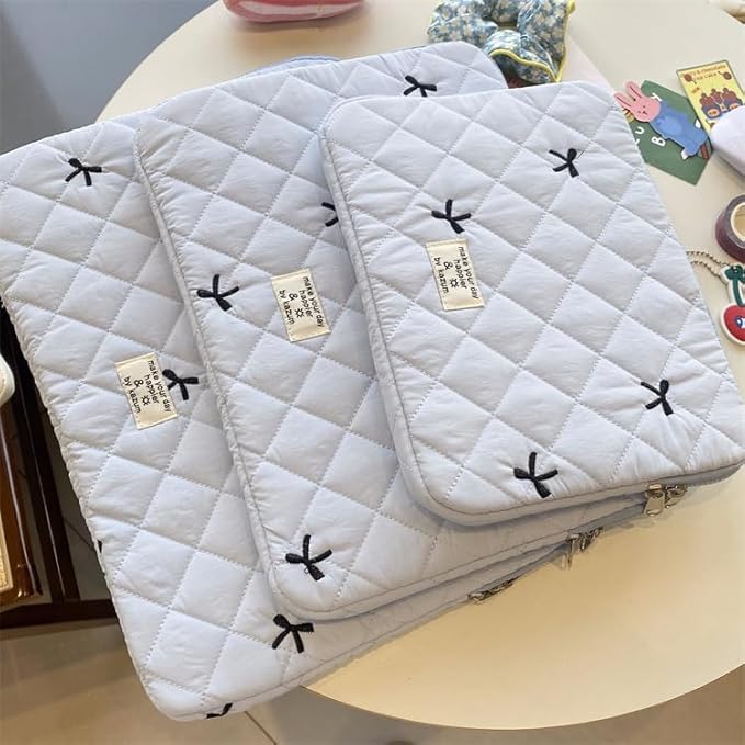 Cute Bow Graphic Carrying Laptop Bag Y2K Preppy Laptop Sleeve Case Bag Kawaii Pad Computer Protect Case Pouch (11 inch,White)