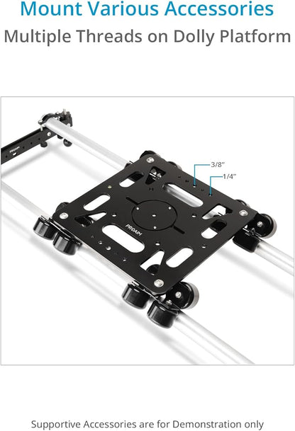 PROAIM Breeza Video/Film Solid Camera Dolly Slider with Track End. Adapts Mitchell, Flat, 75mm & 100mm Camera Heads & Light Cranes. Overslung/Underslung Operations - Hi-hat/Low-hat Mode (DL-BRZA-01)