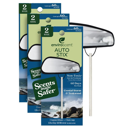 Enviroscent Non-Toxic* Car Air Freshener Auto Stix® (6 Sticks, Pack of 3)