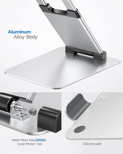 Nulaxy Laptop Stand, Ergonomic Sit to Stand Laptop Holder Convertor, Adjustable Height from 2.1" to 13.8", Supports up to 22lbs, Compatible with MacBook, All Laptops Tablets 11-17" - Silver