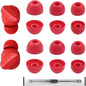 Replacement Silicone Ear Tips for Beats Fit Pro/Studio Buds/Studio Buds+ Headphone, 6 Pairs Earbuds Eartips L/M/S, Eargels Set Fit in Case, Earplug Ear Cap (Red with Pen)