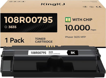 Phaser 3635 Toner Cartridge Replacement for Xerox 108R00795 Black Toner Remanufactured Cartridge Work for Phaser 3635 MFP Series Printer (10,000 Pages, 1-Black)