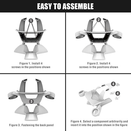Dollox VR Stand, VR Headset Stand VR Display Holder Storage Virtual Reality Headset Desktop Display Stand for Oculus Quest 2, Quest 3/3s, Rift, Rift S, Valve Index Headsets & Touch Controllers