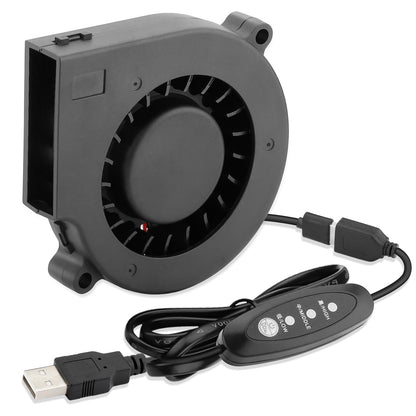 AmRunJe 75mm x 15mm USB Cooling Blower Fan 5V, for Cooling Helmet Computer