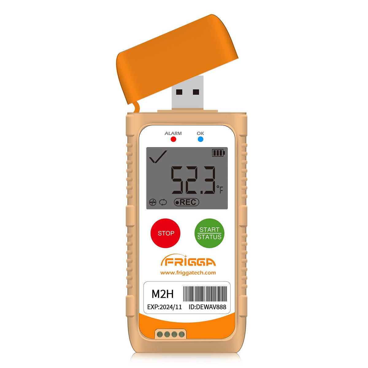 Frigga M2H 5pcs Reusable Temperature Humidity Data Logger USB Digital Temperature Recorder Multi-Use 28800 Points High Accuracy PDF CSV Report