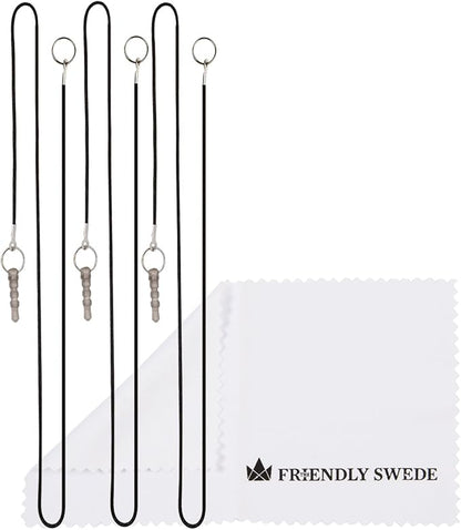 The Friendly Swede Stylus Pen for Touchscreen — 3-Pack 5.5" High Precision Stylus Pen with Replaceable Thin Tips, Elastic Lanyards & Screen Cleaning Cloth - Gold/Silver/Black