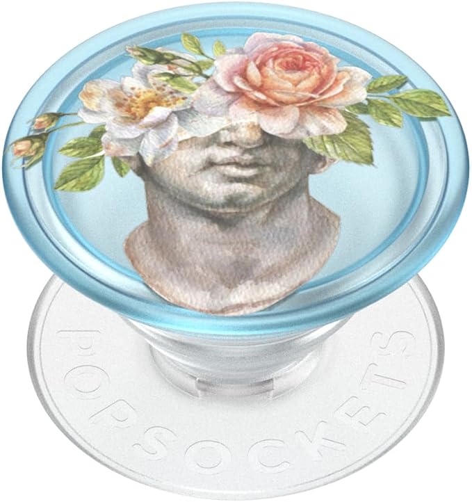 PopSockets Adhesive Phone Grip, Holder, Phone Stand, Light Blue - Floral Bust