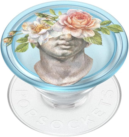 PopSockets Adhesive Phone Grip, Holder, Phone Stand, Light Blue - Floral Bust