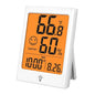 Digital Indoor Thermometer for Room, Smart Temperature Humidity Monitor with Backlight, Comfort Indicator, Max/Min Record, Time, Calendar, Alarm, °c/°f Switch for Bedroom, School