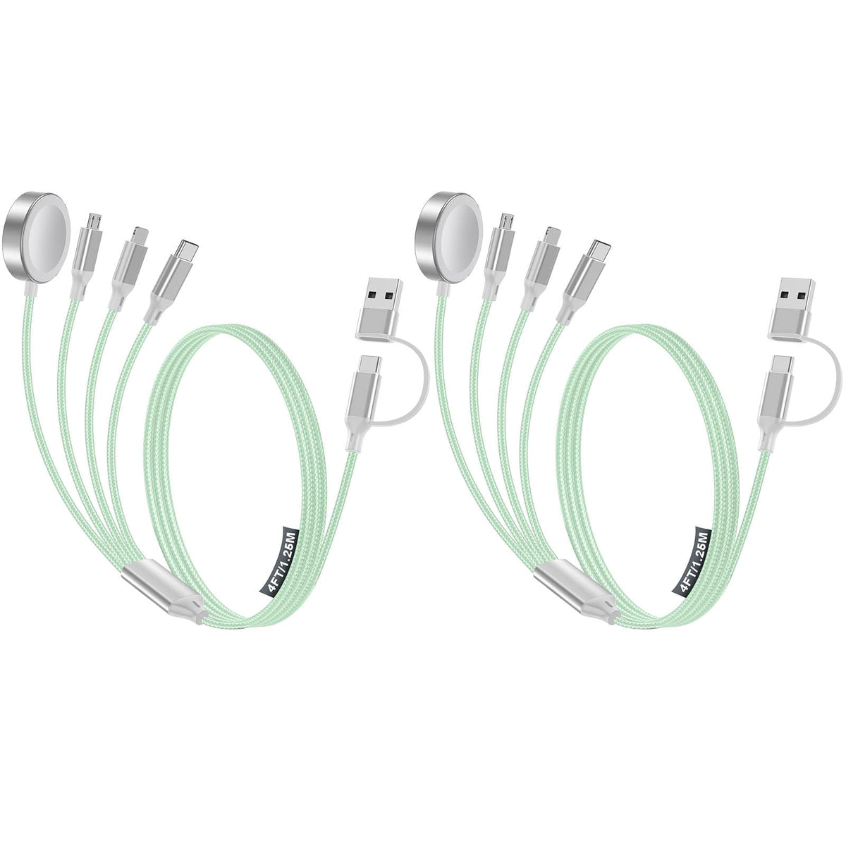 4-in-2 Multi Charging Cable for Apple Watch Charger/iPhone/Galaxy Charger