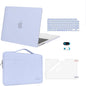 MOSISO Compatible with MacBook Air 13 inch Case 2025 2024 2023 2022 M4 A3240 M3 A3113 M2 A2681, Hard Shell&Sleeve Bag&Keyboard Skin&Webcam Cover&Screen Film for MacBook Air 13.6 inch, Pastel Blue