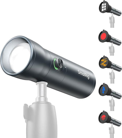 SMALLRIG RGB LED Photography Flashlight, 7500mAh Aluminum Alloy Patterned Ambient Light, 4 Color Fill Light with 20 Patterned Light Filters, Perfect for Photo, Content Creation Accessorie RF10C 4634
