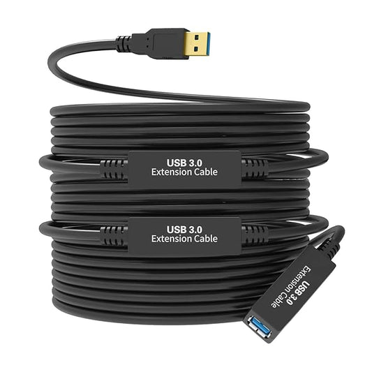 75FT USB 3.0 Active Extension Cable, Long USB Extension Cord A-Male to A-Female, With High-Speed Data Signal Amplifier, Compatible With Quest 3.VR,Rift.360 Kinect. Xbox,Webcam.PS4 HD Camera or More