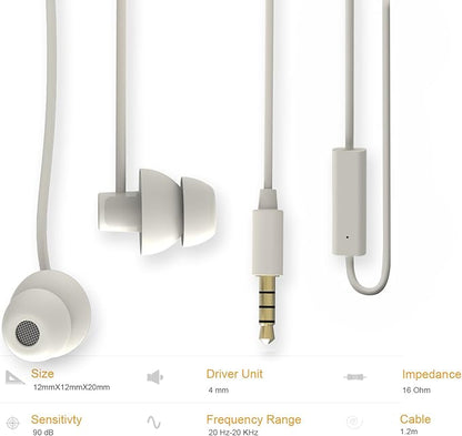 MAXROCK (TM Unique Total Soft Silicon Sleeping Headphones Earplugs Earbuds with Mic for Cellphones,Tablets and 3.5 mm Jack Plug (White)