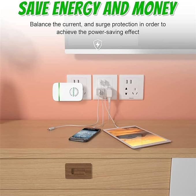 Elon-musk's Electricity Saving Box Stop Watt Stopwatt Energy Saving Device Save Energy Saving Device Energy Saving Power Strip for Home Office US Plug 90v-250v 30kw Rated Green (5PCS White)