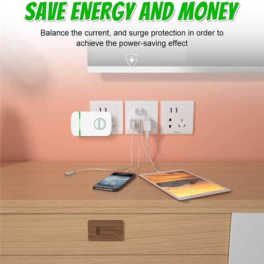 Elon-musk's Electricity Saving Box Stop Watt Stopwatt Energy Saving Device Save Energy Saving Device Energy Saving Power Strip for Home Office US Plug 90v-250v 30kw Rated Green (5PCS White)