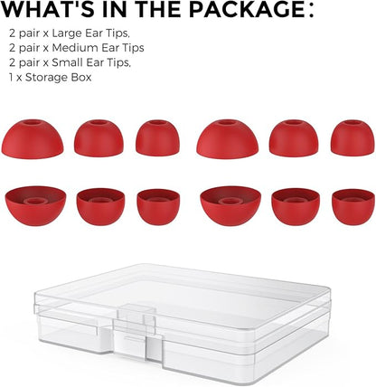AhaStyle Ear Tips for Beats Studio Buds/Powerbeats Pro 2/Solo Buds/Fit Pro/Studio Buds+【Fit in The Charging Case】6 Pairs S/M/L Silicone Ear Covers Replacement Tips for Beats Wireless Bluetooth Earbuds