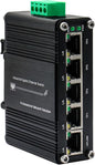 Mini 5 Port Industrial Gigabit Ethernet Switch, Unmanaged Hardened Network Switch, 12-48VDC Wide Power Input, DIN-Rail or Wall Mount, Plug and Play, Outdoor Rated, Rugged Metal Case