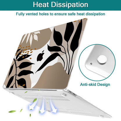 Teryeefi Compatible with MacBook Pro 13 inch Case 2020 2021 2022 2016-2019 Model M1 & M2 A2338 A2251 A2289, Hard Shell Keyboard Cover for Touch Bar, Tropical Leaf, Leaves