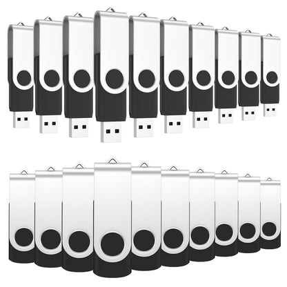 ABLAZE 4GB USB Flash Drive 20 Pack, USB 2.0 Thumb Drives with Lanyards