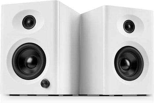NSY Audio Computer Speakers for Desktop PC, 60W Bluetooth 5.3 Stereo 2.0 System with Bass, Compact Powered Bookshelf Speakers for Office, Monitors, Laptop, Gaming, TV, Gifts (White, Pair)