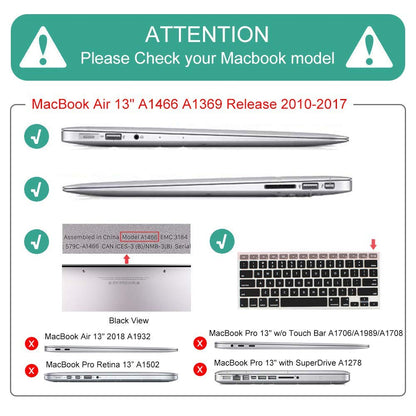 Mektron for MacBook Air 13 Case A1466/A1369 (2010-2017 Release), Snap-on Plastic Hard Shell Cover for MacBook Air 13.3 inch with Keyboard Cover, Misty Forest C132