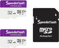Micro SDXC Memory Card 32GB 2 Pack, Speederlash Camera Plus TF Card with Adapter, Up to 90MB/s Read Speed, 4K UHD&5K Video Support, U1 V30 A1 Rated, Waterproof, for Security Camera, Dashcam, Drones