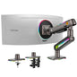 NB Designer Gaming Monitor Arm for 32 to 60 Inches Screen, Load up to 20 kg, VESA 75/100, RGB-Light, Heavy Duty, Multi Angle Adjustable, Premium Aluminum, Long Arm Extension Red