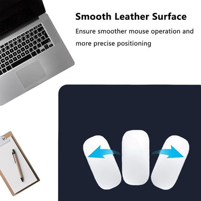 PU Leather Desk Pad Protector Gaming Mouse Pad Non Slip Desk Mat for Keyboard and Mouse Waterproof Desk Writing Pad for Office and Home Desk Accessories(Dark Blue, 31.5 * 15.7)