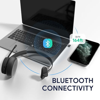 Yealink BH70 Mono Teams Wireless Headset with Mic for Work, Microsoft Teams Certified Bluetooth Headphone for 35h Calling, 91g All-Day Wearing Comfort, Perfect for Open Office, USB-C/A