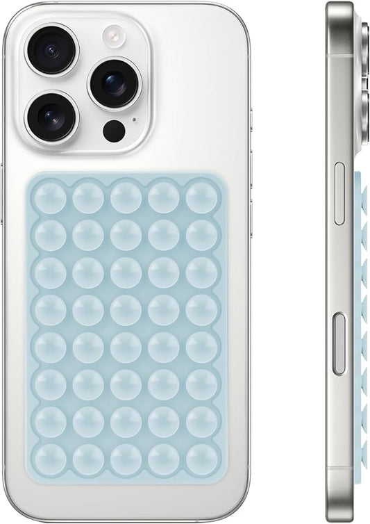 Yojaro Silicone Suction Phone Case Mount, Non Slip Suction Cup Phone Mount, Phone Accessories Holder for Selfies and Videos, Silicon Adhesive Phone Stand Sticky for Cell Phone Light Blue